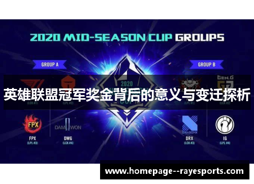 英雄联盟冠军奖金背后的意义与变迁探析