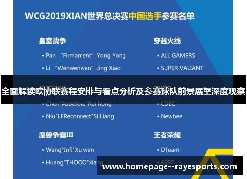 全面解读欧协联赛程安排与看点分析及参赛球队前景展望深度观察